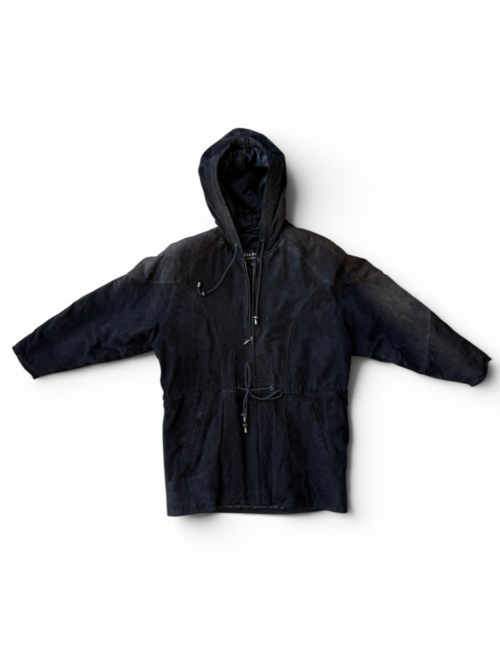 Wilson’s Leather Suede Black Hooded Parka Jacket